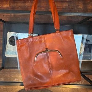 COACH Vintage BONNIE CASHIN Leather Skinny Kisslock Handbag 1960’s Orange